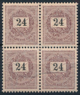 ** 1898 24kr Négyestömb Lemezösszefüggés, R! (papírránc) / Mi 50 X Block Of 4 (paper Crease) - Andere & Zonder Classificatie