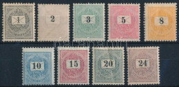 (*), * 1898 9 Klf Bélyeg (2kr Betapadás, 3kr Gumi Nélkül, Törés, 20kr Hajtott) / 9 Stamps (2kr Gum Disturbance, 3kr With - Otros & Sin Clasificación