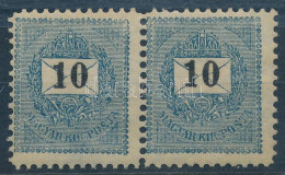 * 1899 10kr Pár 11 1/2 Fogazással, Enyhén Képbe Fogazva, A Bal Oldali Bélyeg Számvízjellel. Elméleti Katalógusár 1.360.0 - Other & Unclassified