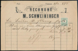 1875 Céges Számla Okmánybélyeg Helyett Színesszámú 3kr Bélyeggel Pancsováról / Invoice With 3kr Postal Stamp (for Fiscal - Sonstige & Ohne Zuordnung