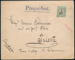 1898 Peterdi Hajóposta Levél Máltáról 3kr Bérmentesítéssel / Peterdy Sea Mail Cover With 3kr From Malta, Piros / Red "Te - Autres & Non Classés