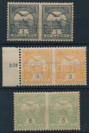 ** 1900 Turul 1f, 3f és 5f Középen Fogazatlan Párok / Mi 54, 56, 58 Pairs, Imperforate In The Middle - Autres & Non Classés