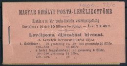 ** 1901 Turul Bélyegfüzet BF 1, Nagyon Szép állapotban! (300.000) / 1901 Stamp Booklet BF 1, RR! - Andere & Zonder Classificatie