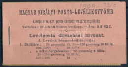 ** 1901 Turul Bélyegfüzet BF 1, Nagyon Szép állapotban! (300.000) / 1901 Stamp Booklet BF 1, RR! - Altri & Non Classificati