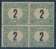 ** 1903 Zöldportó 2f A Négyestömb, Számvízjellel!!! (ca 40.000) / Mi P 2 A Block Of 4, Number In The Watermark - Autres & Non Classés