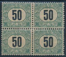 ** 1903 Zöldportó 50f A Négyestömbben, Számvízjellel!!! (ca 150.000) (elvált Fogak) / Mi P 8 A Block Of 4, Number In The - Other & Unclassified