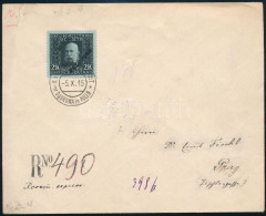 1915 Ajánlott Levél 2K Bérmentesítéssel / Registered Cover With 2K Franking "DABROWA In POLEN" - Prag - Altri & Non Classificati