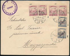 Szeged 1919 Tarifahelyes Távolsági Levél 6 Db Bélyeggel, Francia Cenzúrabélyegzéssel "ARAD" - "MAGYARPÉCSKA" / Domestic  - Altri & Non Classificati