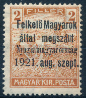 ** Nyugat-Magyarország I. 1921 Arató 2f Próbanyomat / Proof. Signed: Bodor - Sonstige & Ohne Zuordnung
