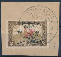 Nyugat-Magyarország II. 1921 Parlament 2K Kivágáson / Mi 19 On Cutting "CZINFALVA" Signed: Bodor - Other & Unclassified