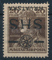 * SHS 1918 Károly 20f Fordított Felülnyomással / Mi 85 With Inverted Overprint. Signed: Bodor - Altri & Non Classificati