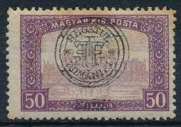 ** Nagyvárad 1919 Parlament 50f Kettős Felülnyomással / Mi 37 II Double Overprint. Signed: Bodor (rozsdafoltok / Stain) - Autres & Non Classés