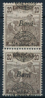 ** Nagyvárad 1919 Magyar Posta 20f Pár ívbehajlás Miatt A Felülnyomás Szétcsúszott, Mindkettő / Mi 67 II. Pair With Shif - Otros & Sin Clasificación