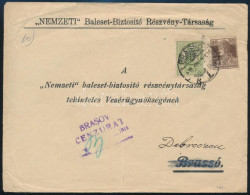 1919 Cenzúrázott Levél Magyar-román Vegyes Bérmentesítéssel Brassóból Debrecenbe / Censored Cover With Hungarian-Romania - Other & Unclassified