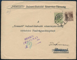 1919 Cenzúrázott Levél Magyar-román Vegyes Bérmentesítéssel Brassóból Debrecenbe / Censored Cover With Hungarian-Romania - Otros & Sin Clasificación