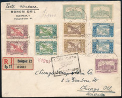 1924 Ajánlott Légi Levél Párizson Keresztül Chicagoba / Registered Airmail Cover To Chicago Via Paris - Altri & Non Classificati