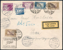 1925 Légi Levél Bécsen Keresztül Grazba, Bécsben Kiegészítő Bérmnetesítéssel (?), Grazban Portózva / Airmail Cover To Gr - Other & Unclassified