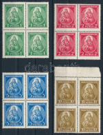 ** 1932 Nagy Madonna Sor Négyestömbökben (360.000) (ráncok, Hajtásnyomok) / Mi 484-487 Blocks Of 4 (creases, Folds) - Other & Unclassified