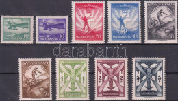 ** 1933 Repülő Sor (85.000) (10f Apró Rozsda Folt) / Mi 502-510 (10f Small Stain) - Autres & Non Classés