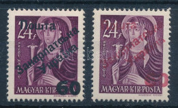 ** Ungvár II. 1945 Nagyasszonyok 60/24f Fekete és Piros Felülnyomással (90.000) Signed: Bodor - Altri & Non Classificati