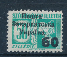 ** Ungvár II. 1945 Számolólap Illeték 60/50f (150.000) Signed: Bodor - Sonstige & Ohne Zuordnung