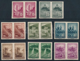 ** 1947 Repülő IV. Vágott Sor Párokban (160.000) (10f, 1Ft, 3Ft Ráncok) / Mi 963-970 Imperforate Pairs (10f, 1Ft, 3Ft Cr - Altri & Non Classificati