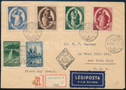 1947 S.A.S. Sor Ajánlott Légi FDC-n, Repülő 3Ft és 1Ft Kiegészítéssel New Yorkba Küldve (50.000++) / Mi 981-984 On Regis - Sonstige & Ohne Zuordnung