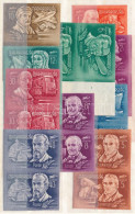 ** 1948 Feltalálók-felfedezők Vágott Sor Párokban (44.000) (2f, 6f Ráncok) / Mi 1011-1020 Imperforate Pairs (2f, 6f Crea - Autres & Non Classés