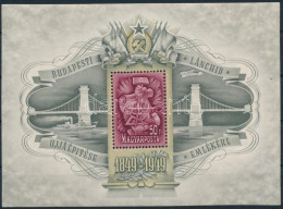 ** 1949 Lánchíd III. Blokk álló Vízjellel (165.000) (apró Ráncok) / Mi Block 17 With Watermark Upright (small Creases) - Altri & Non Classificati