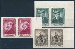 ** 1954 Lenin Vágott Sor ívszéli Párokban (36.000) / Mi 1351-1353 Imperforate Margin Pairs - Other & Unclassified