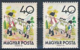 ** 1960 Mese (II.) 40f A Piros Szín (mellény) Gyönyörű Eltolódásával + Támpéldány / Mi 1720 With Shifted Red Color (vest - Autres & Non Classés