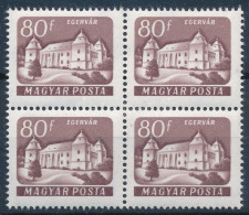 ** 1961 Várak (II.) 80f 4-es Tömbben XIII A Vízjellel (40.000) / Mi 1741 Block Of 4 With XIIII A Watermark - Andere & Zonder Classificatie