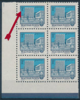 ** 1972 Tájak-városok 1Ft ívsarki Hatostömb Lemezhibával / Mi 2826 Corner Block Of 6 With Plate Variety - Otros & Sin Clasificación