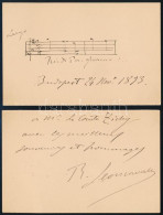 Ruggero Leoncavallo (1857-1919) Olasz Zeneszerző és Zongorista Autográf Dedikációja Gróf Zichy Móric Részére, Dallam Kot - Autres & Non Classés