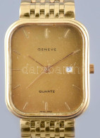 Omega Geneve 14K Arany (Au) Kvarc Karóra, 14k Arany Szíjjal. Jelzett, Hibátlan Számlappal, Elem Nélkül 30x25 Mm, Br: 55, - Autres & Non Classés