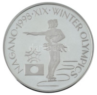 Románia 1998. 100L Ag "XIX. Téli Olimpia, Nagano - Műkorcsolya" Jelzetlen Próbaveret Kapszulában, Névérték A Peremen, Cs - Non Classés