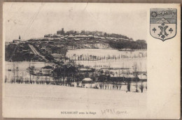 CPA 52 - BOURMONT - Bourmont Sous La Neige - TB PLAN Vue Générale - CP Signée Du Curé LEBLOND Du Village - Bourmont