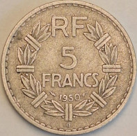 France - 5 Francs 1950 B Closed 9, KM# 888b.2 (#4129) - 5 Francs