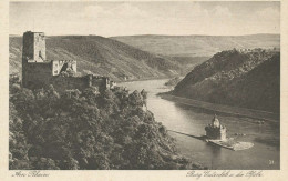 Burg Gutenfels Und Die Pfalz Am Rhein Ngl #136.069 - Châteaux