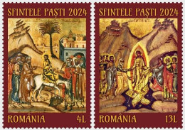 ROMANIA 2024  EASTER - PÂQUES - OSTERN - Set Of 2 Stamps MNH** - Easter