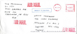 L77193 - USA - 2002 - $0,80 Freistpl A LpBf CHATSWORTH CA -> Japan, M Stpl "MISSENT TO MALAYSIA" - Lettres & Documents