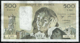 BILLET DE 500 FRANCS PASCAL . 1989 . - 500 F 1968-1993 ''Pascal''