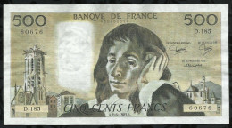 BILLET DE 500 FRANCS PASCAL . 1983 . - 500 F 1968-1993 ''Pascal''