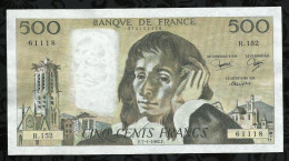 BILLET DE 500 FRANCS PASCAL . 1982 . - 500 F 1968-1993 ''Pascal''