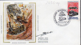 France 2450opc Fdc Véhicule De Pompiers, Bugatti, Locomotive 5-231 H8 à Vapeur - Pompieri