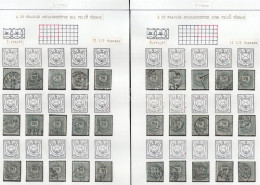 O Lemezrekonstrukciók: 61 Db 1881-es 20kr 4 Albumlapon Feldolgozva, Lemezhibák Jelölve / Plate Reconstruction: 61 X 1881 - Sonstige & Ohne Zuordnung