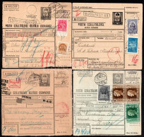 1932-1943 4 Db Szállítólevél, Közte 20 Kg-os Utánvételes, Keskeny Madonna és Szent Erzsébet Bélyeges, "Csomag Hiányzik"  - Other & Unclassified