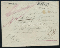 Ca. 1830 Portós Levél / Unpaid Cover "SZAKÁL" - Ofen - Wien - Brübb - Lietovit - Sonstige & Ohne Zuordnung