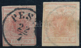 O 1850 3kr HP Ia Kiemelt Középrésszel / Highlighted Middle Part "PEST(H)" + 3kr HP Ib Gépszínátnyomattal / With Machine  - Altri & Non Classificati