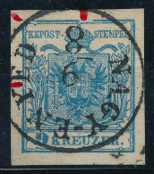 O 1850 9kr MP III. Látványos Lemezhibák, Különösen A Felső Keretvonalon / With Plate Flaws. "NAGY-ENYED" - Autres & Non Classés